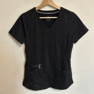 Beyond Scrubs Black Scrub Set EUC Sz XS Top and Bottoms